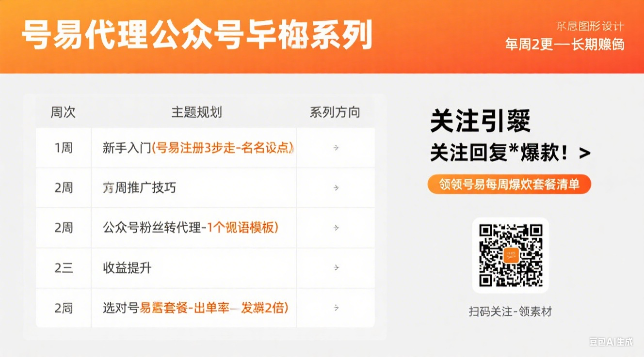 《微信公众号号易推广：系列干货文 + 私域沉淀，长期赚佣金》